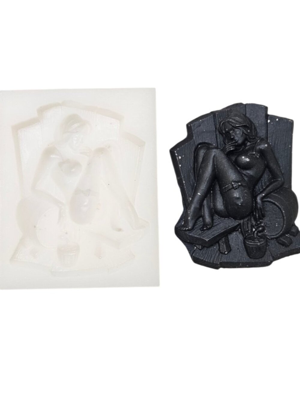 Sitting Woman Pin-Up Silicone Mold